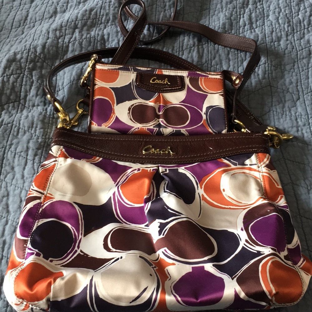 Coach material crossbody with matching wallet